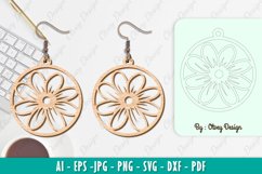 Flowers Earrings Laser Cut Product Image 1