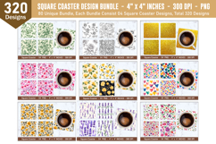 Square Coaster Bundle | Square Coaster Png | Coater Design Product Image 4