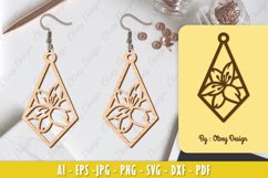 Flowers Earrings Laser Cut Product Image 1