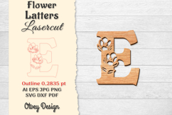 Flower Letters Alphabet Laser Cut File Product Image 1