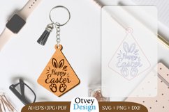 Happy Easter Keychain Lasercut Product Image 1