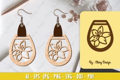 Flowers Earrings Laser Cut Product Image 1
