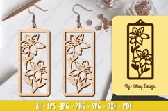 Flowers Earrings Laser Cut Product Image 1