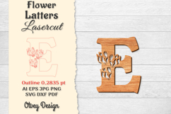 Flower Letters Alphabet Laser Cut File Product Image 1