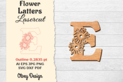 Flower Letters Alphabet Laser Cut File BUNDLES Product Image 4