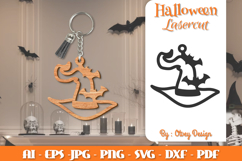 Halloween Keychain Lasercut | Halloween Jewelry Template Product Image 6