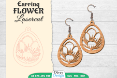 Flowers Earring Laser Cut Product Image 1