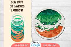Sea Wave Ocean 3D Layered Lasercut Product Image 1