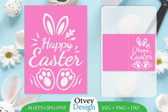 Happy Easter Greeting Card SVG, Easter SVG Papercut Template Product Image 6