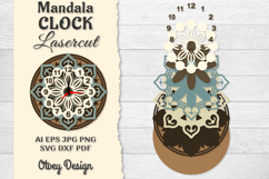 Mandala Wall Clock - Laser Cutting File Product Image 2