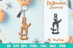 Halloween Keychain Lasercut | Halloween Jewelry Template Product Image 1