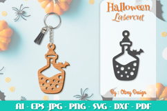 Halloween Keychain Lasercut | Halloween Jewelry Template Product Image 1