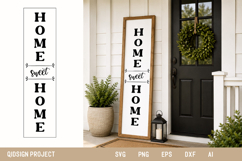 Farmhouse Vertical Sign SVG | Home Sweet Home Product Image 1