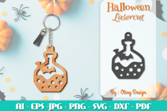 Halloween Keychain Lasercut | Halloween Jewelry Template Product Image 1