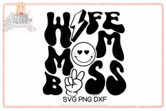 Wife Mom Boss - SVG & PNG for sublimation Product Image 2