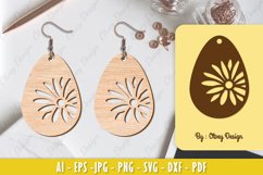 Flowers Earrings Laser Cut Product Image 1