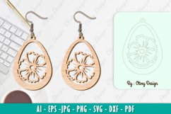 Flowers Earrings Laser Cut Product Image 1