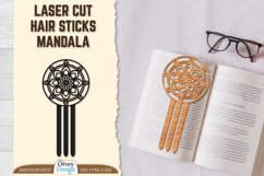 Laser Cut Hair Sticks Mandala Product Image 1