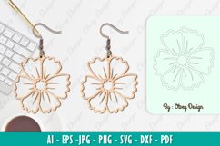 Flowers Earrings Laser Cut Product Image 1
