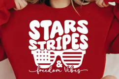Stars Stripes Freedom Vibes SVG | 4th Of July SVG Cutfile Product Image 6