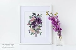 Watercolor Blush &amp; Eggplant Floral Clipart Collection Product Image 11