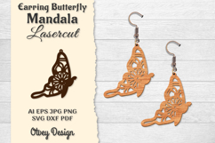Earring Butterfly Mandala Lasercut BUNDLES Product Image 7