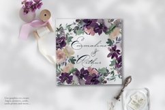 Watercolor Blush &amp; Eggplant Floral Clipart Collection Product Image 7