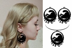 Cute cats earrings and pendants, svg template, cutting file Product Image 2