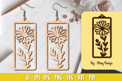 Flowers Earrings Laser Cut Product Image 1