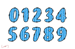 Winter Stripes Alphabet Clipart | Winter letters Png Product Image 6