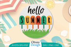 Summer Welcome Sign Lasercut | Summer Round Door Hanger Product Image 1