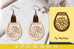 Flowers Earrings Laser Cut Product Image 1
