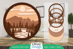 Sunset mountain  3D Layered Lasercut BUNDLE Product Image 7
