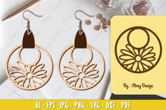 Flowers Earrings Laser Cut Product Image 1