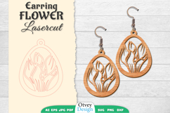 Flowers Earring Laser Cut Product Image 1