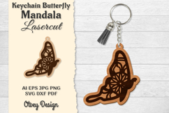 Keychain Butterfly Mandala Lasercut BUNDLES Product Image 7