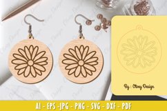 Flowers Earrings Laser Cut Product Image 1