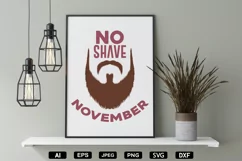 No Shave November SVG, DXF, PNG, EPS, Cutting Files Product Image 6