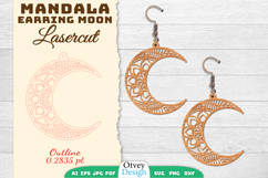 Earring Moon Mandala Lasercut Product Image 1
