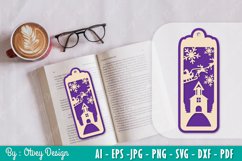Santa sleigth Bookmark SVG Product Image 1