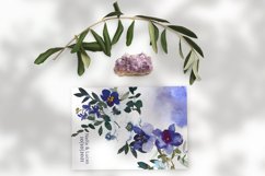 Watercolor Purple &amp; White Orchid Clipart Huge Set Product Image 4