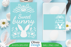 Happy Easter Greeting Card SVG, Easter SVG Papercut Template Product Image 7
