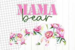 Mama Bear Peony PNG. Mother Day PNG. Mama Flower PNG Product Image 2