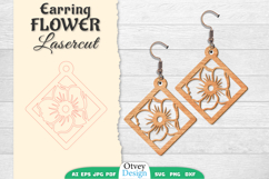 Flowers Earring Laser Cut Product Image 1