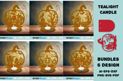 Halloween Tealight Candle Holder Laser Cut BUNDLES Product Image 1