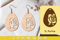 Flowers Earrings Laser Cut Product Image 1
