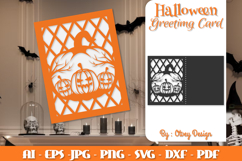 Greeting Card Halloween Pumkin Scene SVG BUNDLES Product Image 2