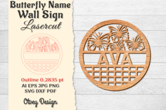 Butterfly Name Wall Art Sign Product Image 1