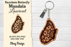 Keychain Butterfly Mandala Lasercut Product Image 1
