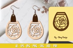 Flowers Earrings Laser Cut Product Image 1